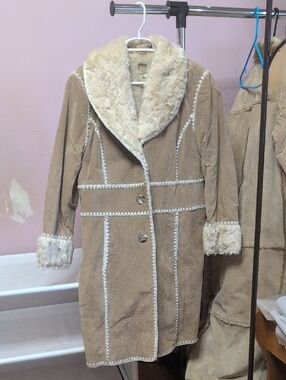 Wilson Leather Coat with Embossed Logo Detail